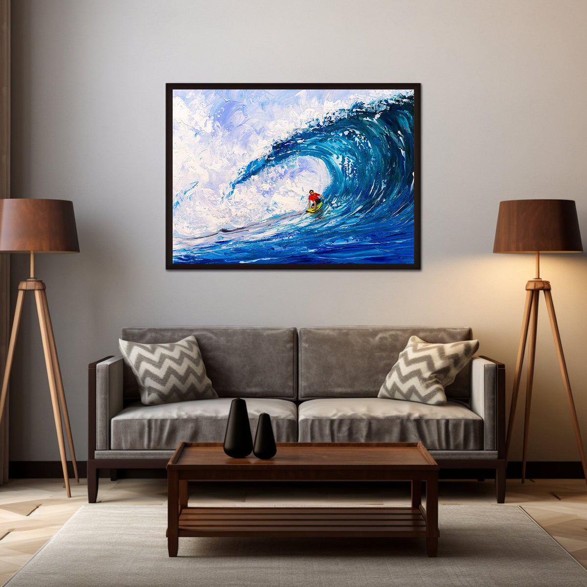 Canvas painting - Big Wave Surfing