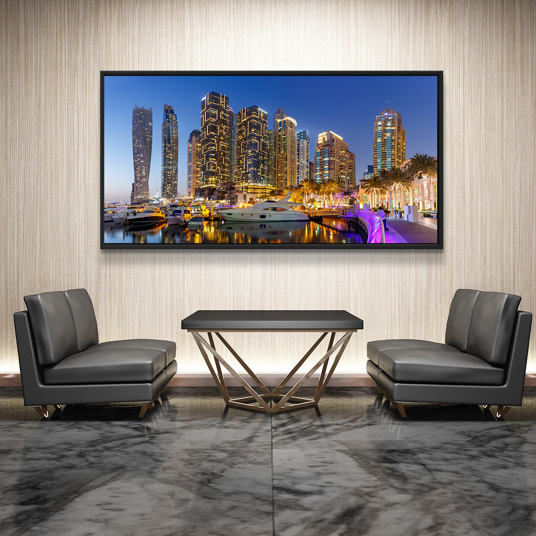 Canvas Painting - Dubai Marina at Night