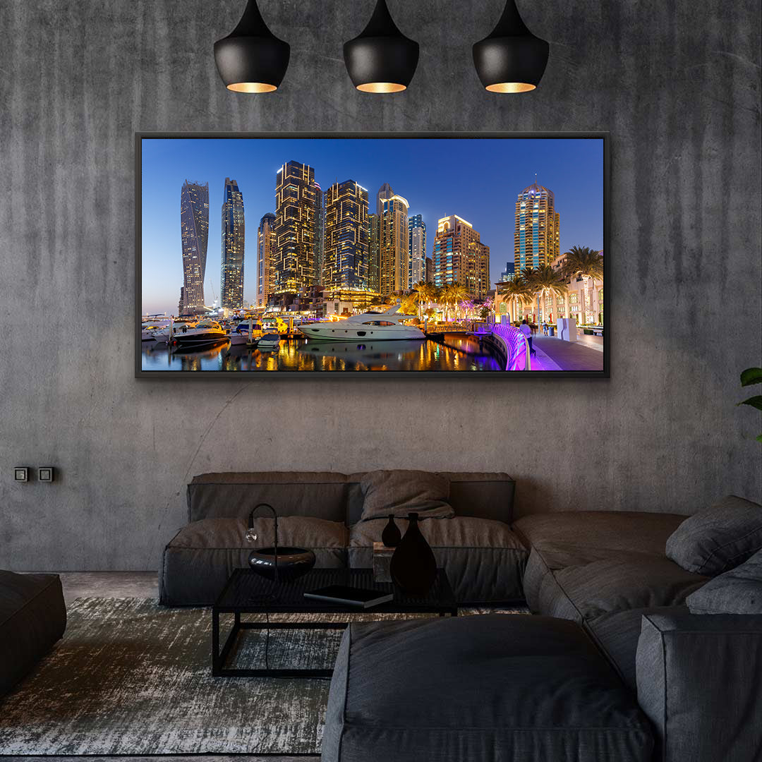 Tablou Canvas - Dubai Marina Noaptea