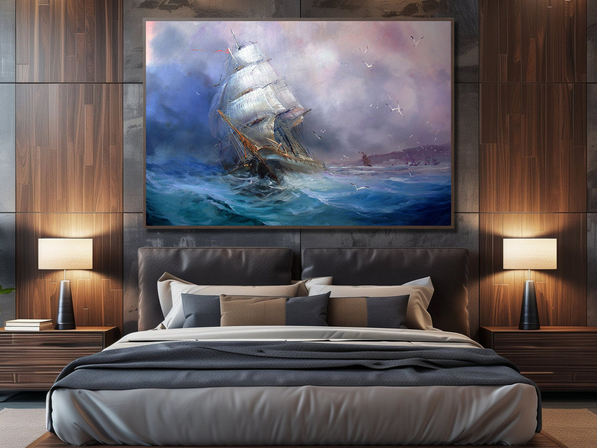 Canvas Painting - Sailboat in a Storm