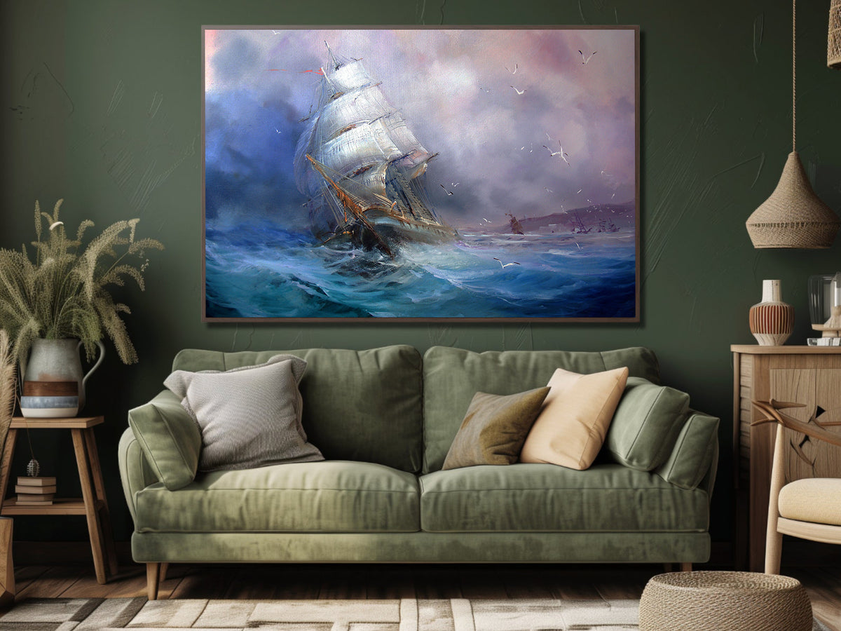 Canvas Painting - Sailboat in a Storm