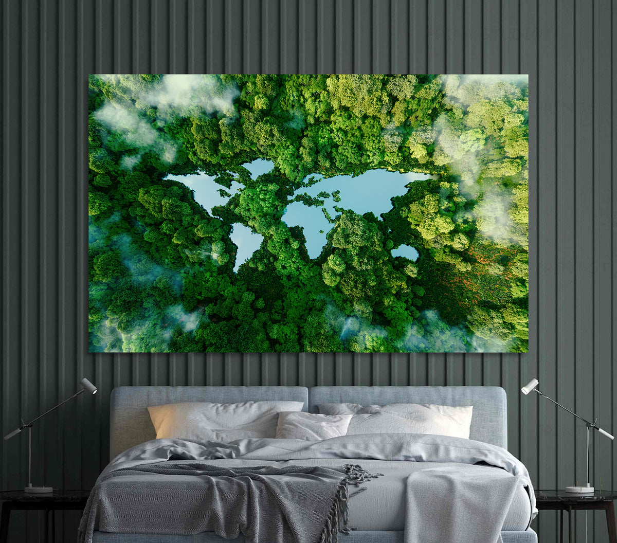Canvas Painting - Green Trees Landscape