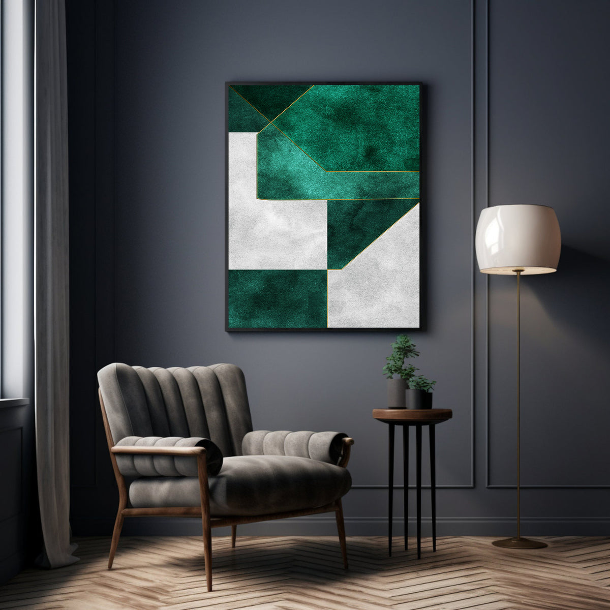 Tablou Canvas - Green Geometric Art