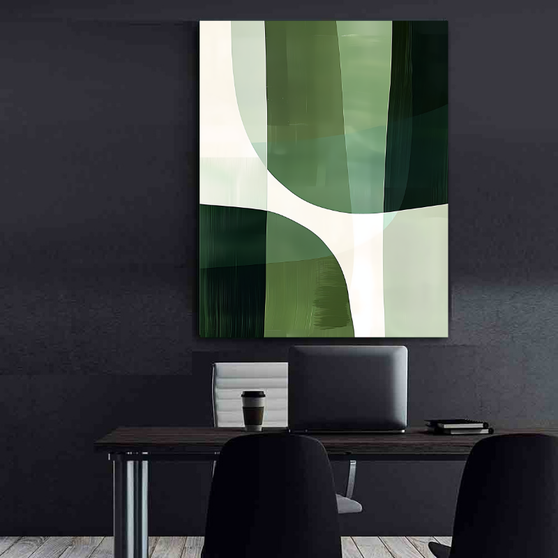 Canvas Painting - Green Abstract Art