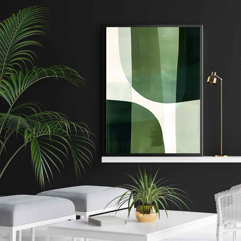 Canvas Painting - Green Abstract Art