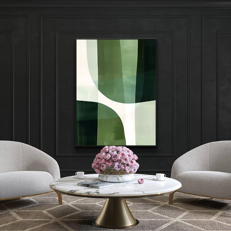Canvas Painting - Green Abstract Art