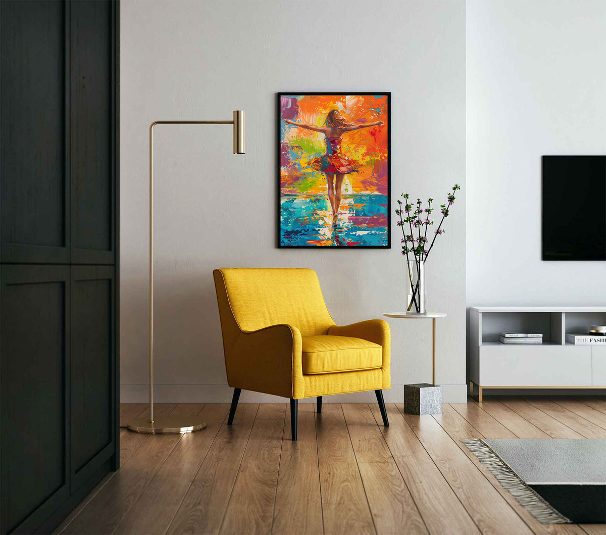 Canvas Painting - Colorful Ballerina
