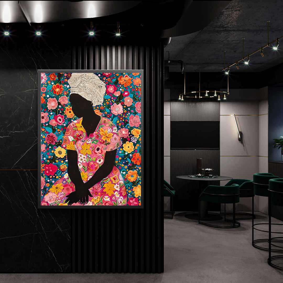 Canvas Painting - Woman with Flowers