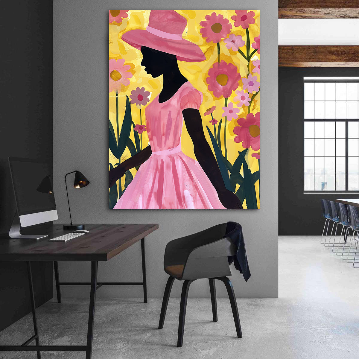 Tablou Canvas - Femeie Cu Flori