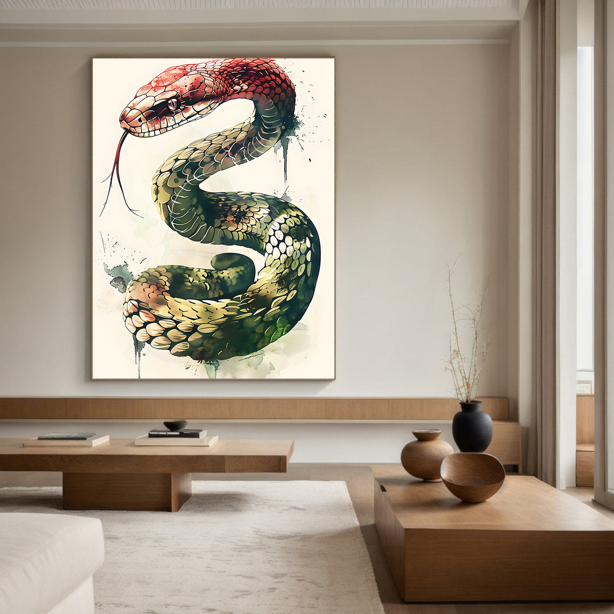 Canvas Painting - Multicolored Snake