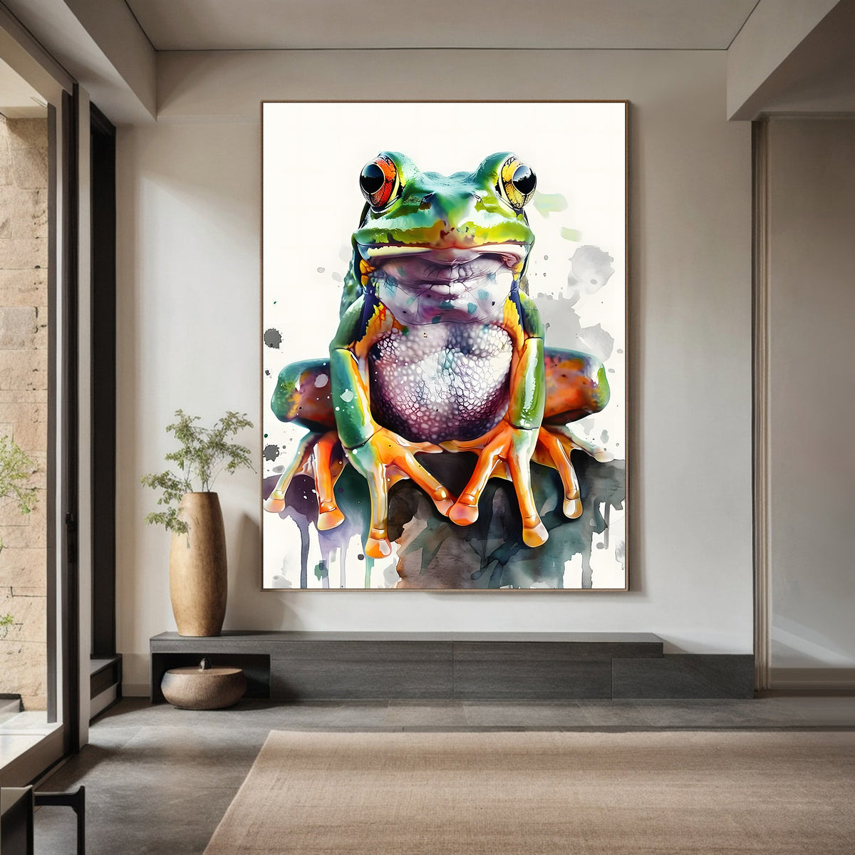 Canvas Painting - Multicolored Frog