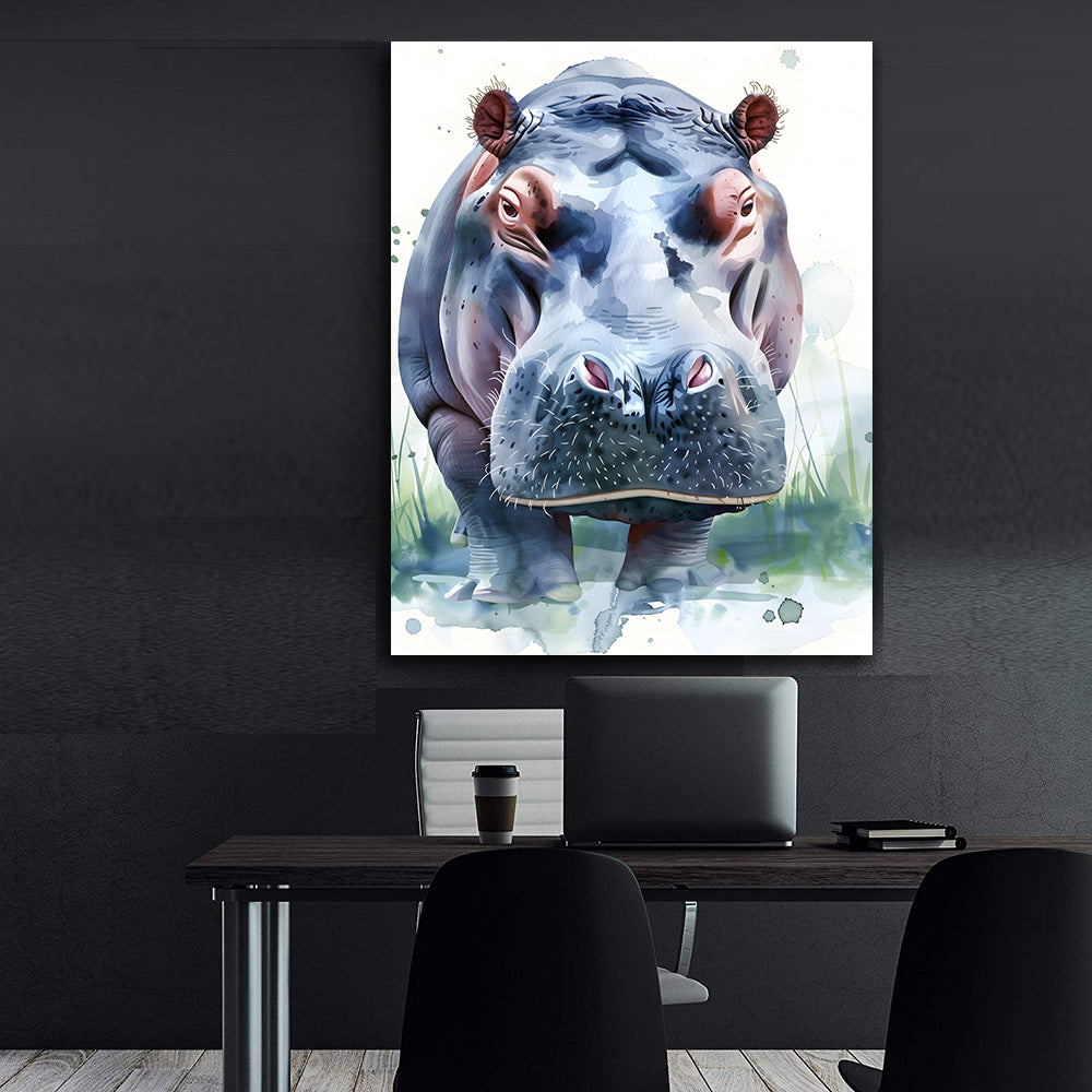 Canvas Painting - African Hippo
