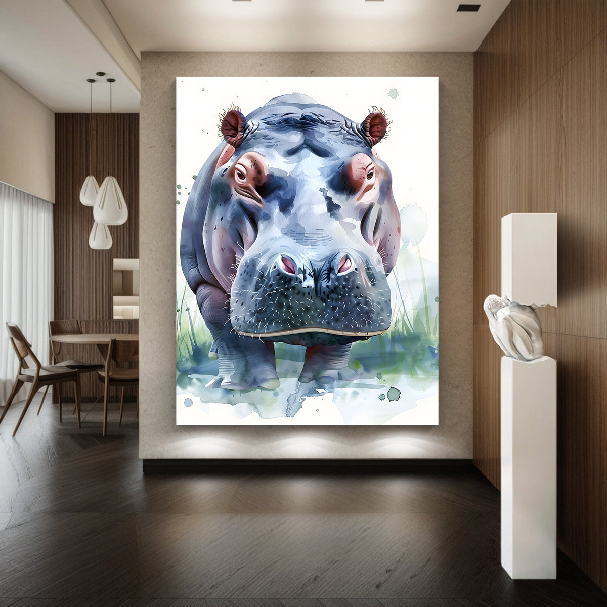 Canvas Painting - African Hippo