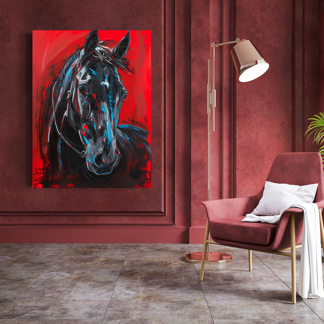 Canvas Painting - Black Stallion