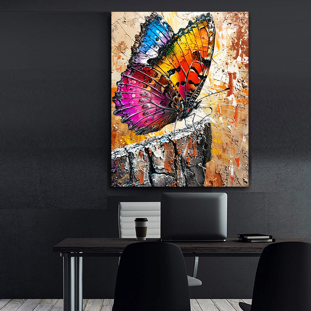 Canvas Painting - Multicolored Butterfly