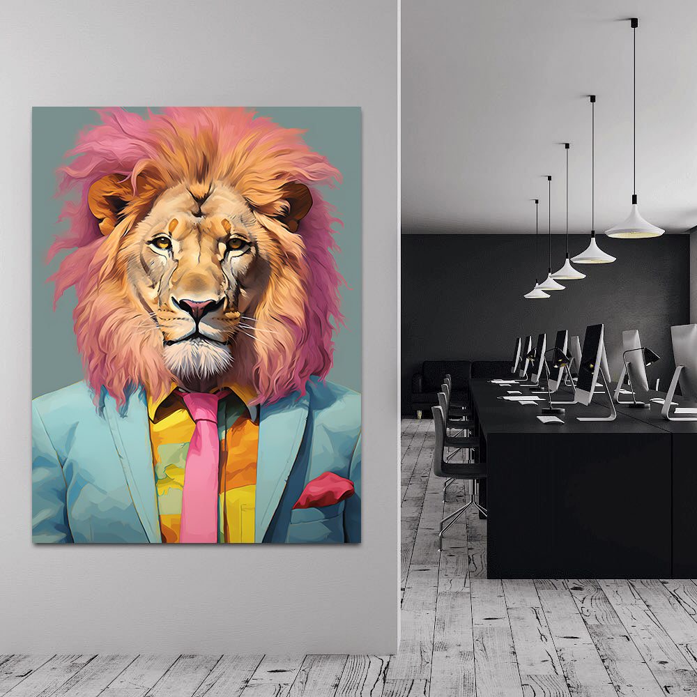 Canvas painting - Businessman Lion