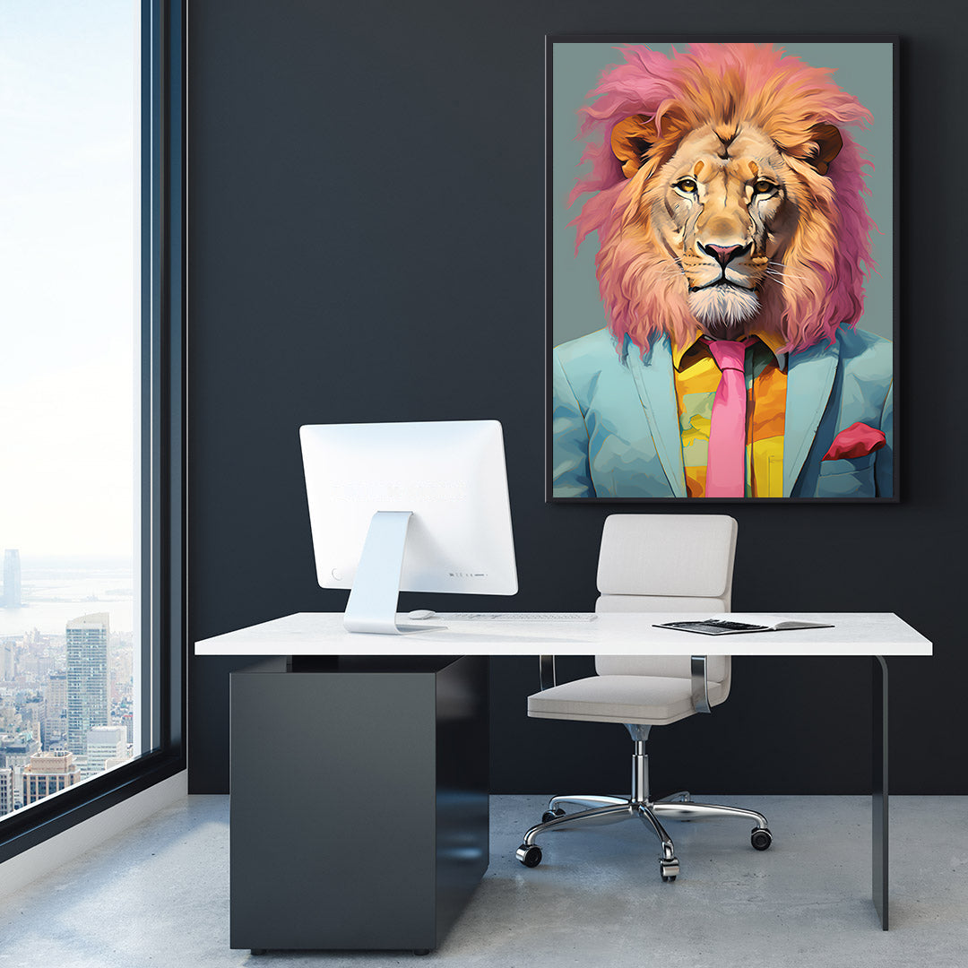 Canvas painting - Businessman Lion