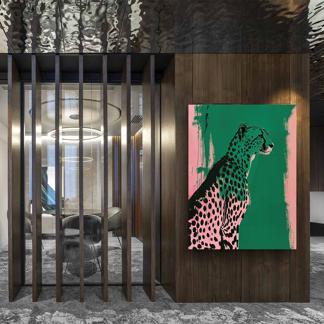 Tablou Canvas - Pink and Green Cheetah
