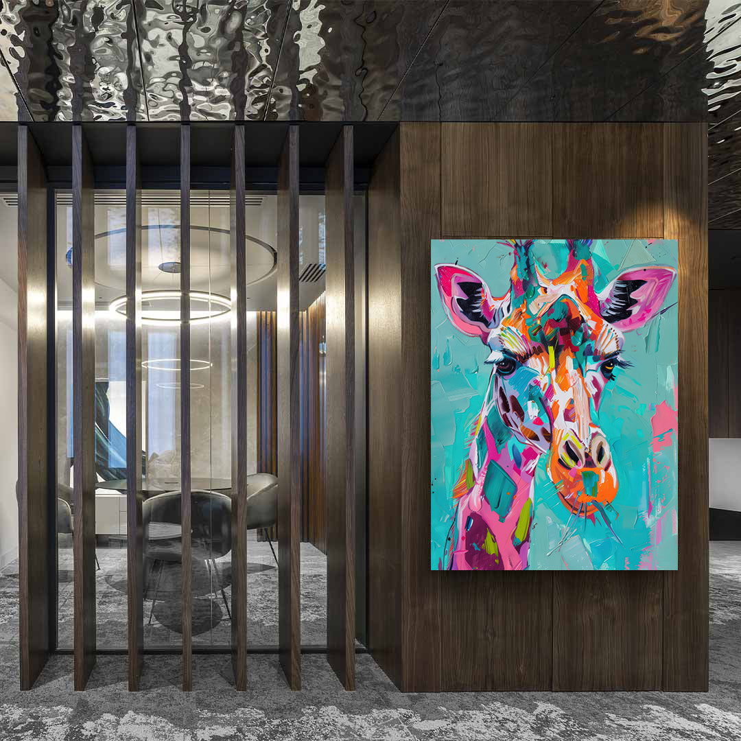 Canvas painting - Multicolored Giraffe