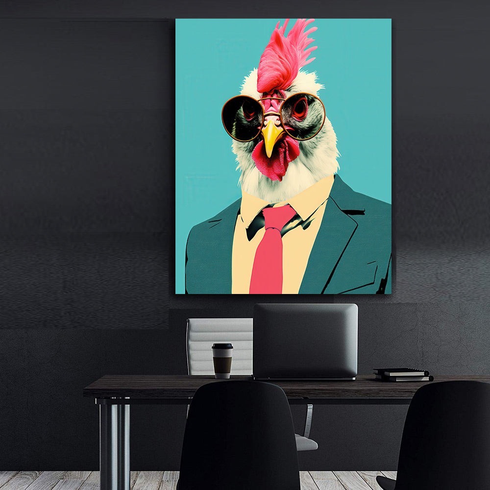 Canvas painting - Businessman Rooster
