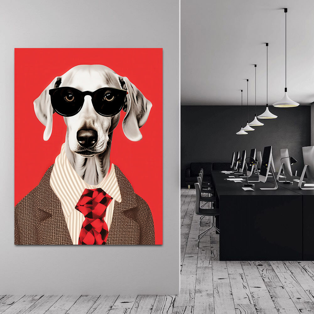 Canvas painting - Businessman Dog
