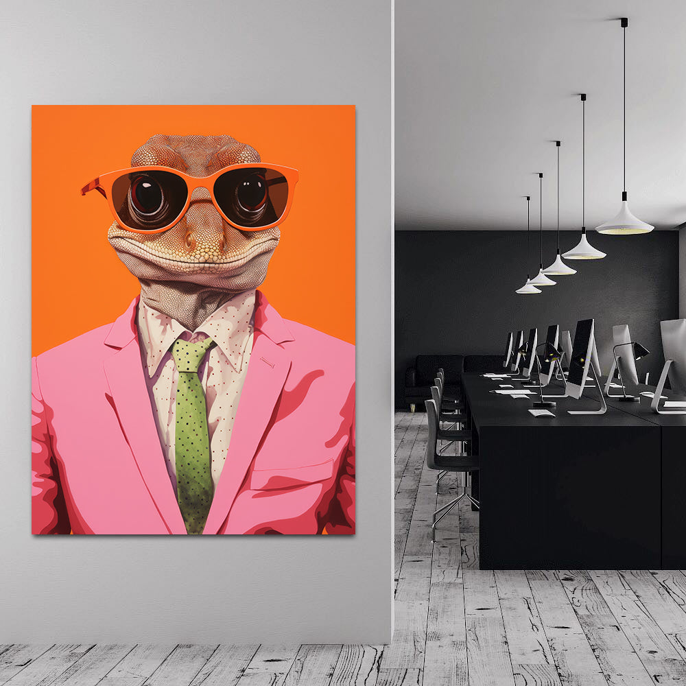 Canvas painting - Businessman Lizard
