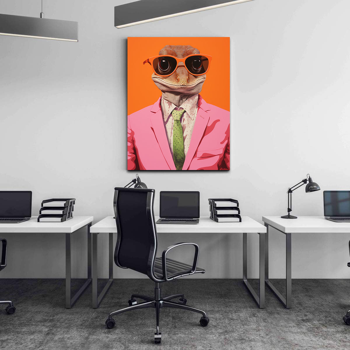Canvas painting - Businessman Lizard