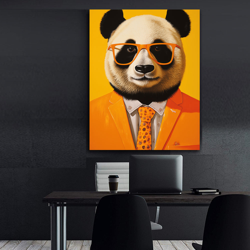 Canvas Painting - Businessman Panda