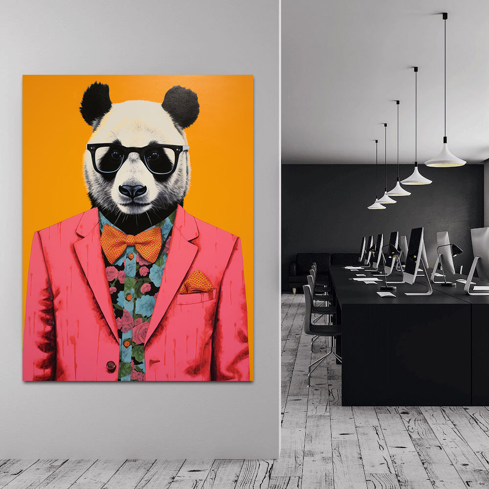 Canvas Painting - Businessman Panda