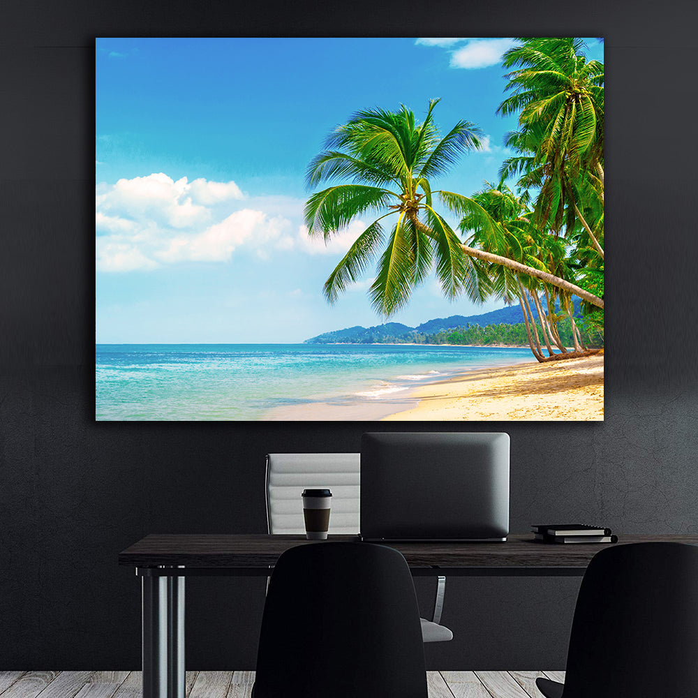 Canvas Painting - Palm Trees on the Beach