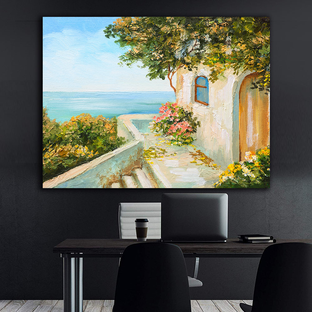 Canvas Painting - House by the Sea
