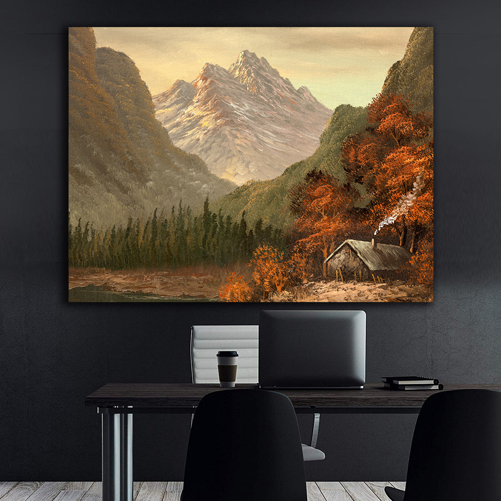 Canvas Painting - Landscape with Mountains