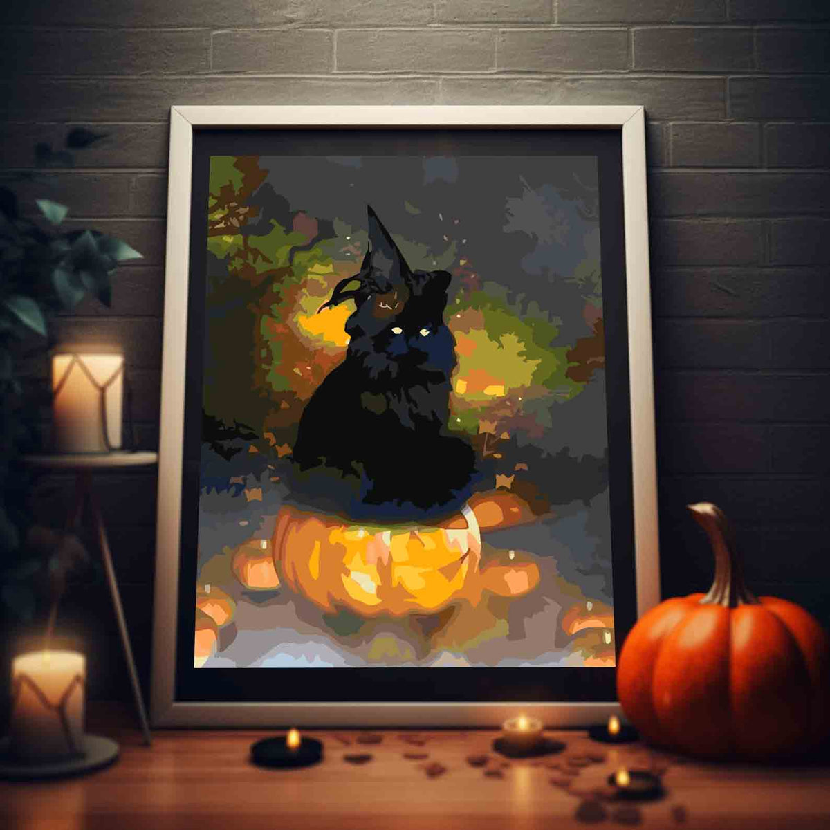 Paint by numbers - Halloween Pumpkin and Cat 3616