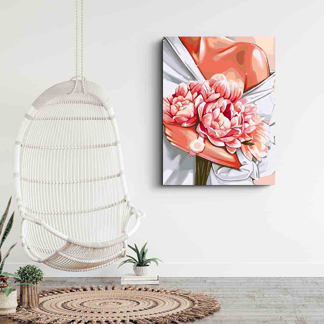 Pictura pe numere - Femeie cu Flori 4078