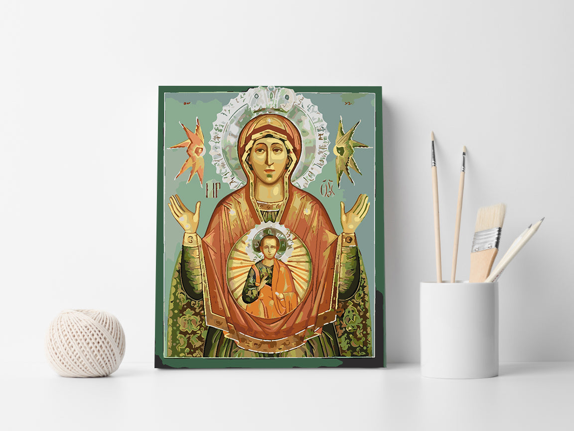 Painting by numbers - Mother of God 4172