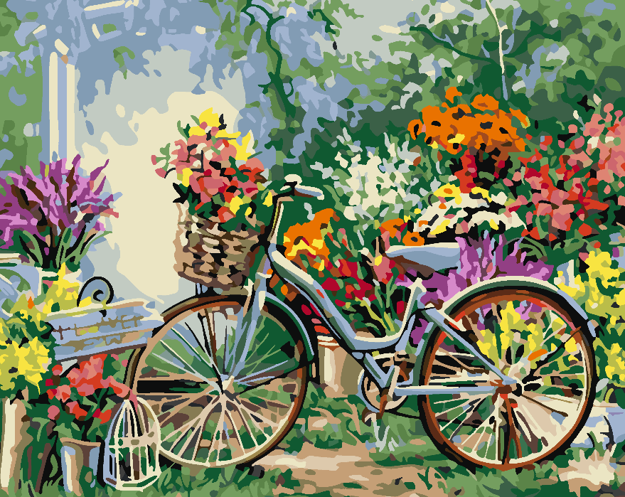 Paint by numbers - Bicycle with Flowers 4205