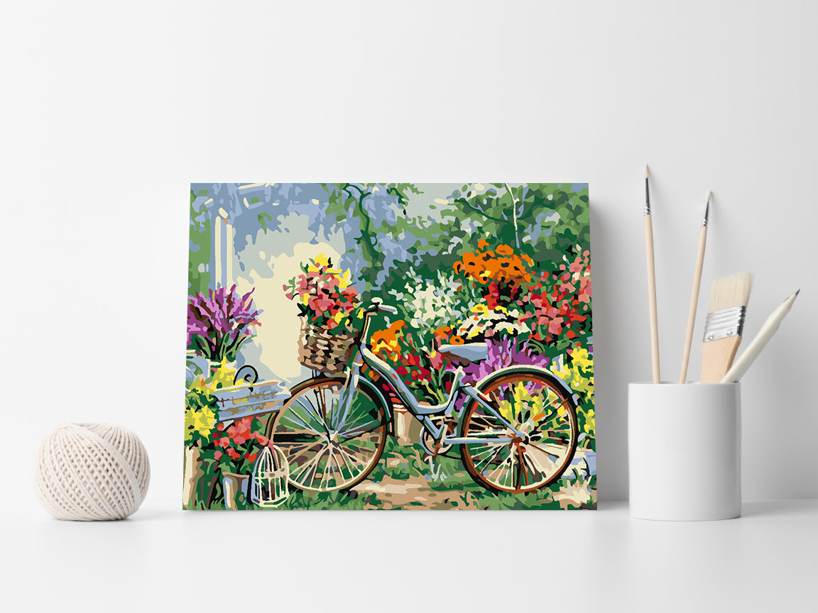Paint by numbers - Bicycle with Flowers 4205
