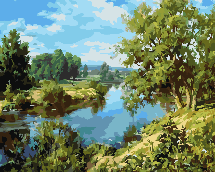 Painting by numbers - River Landscape 4209