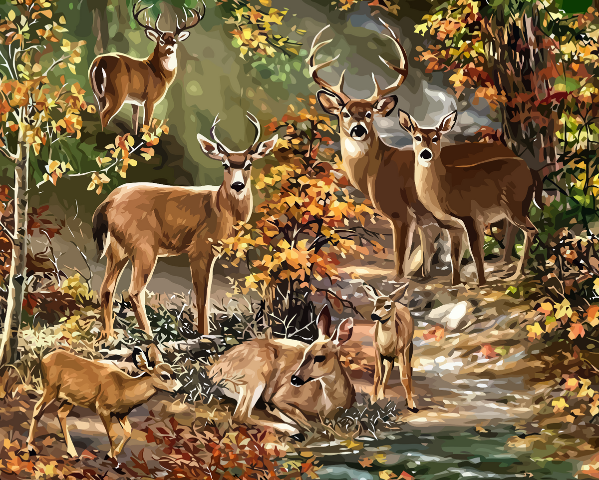 Paint by numbers - Deer in the Forest 4219