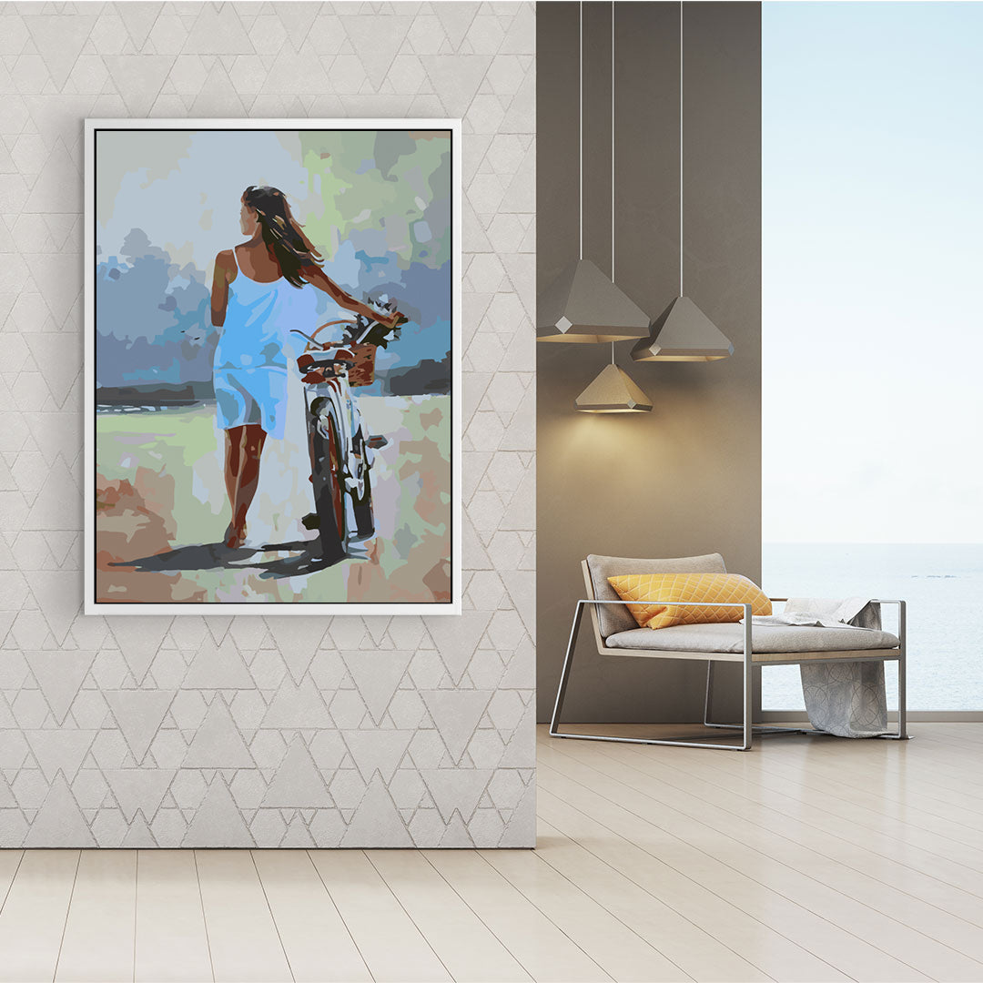 Paint by numbers - Girl with Motorcycle