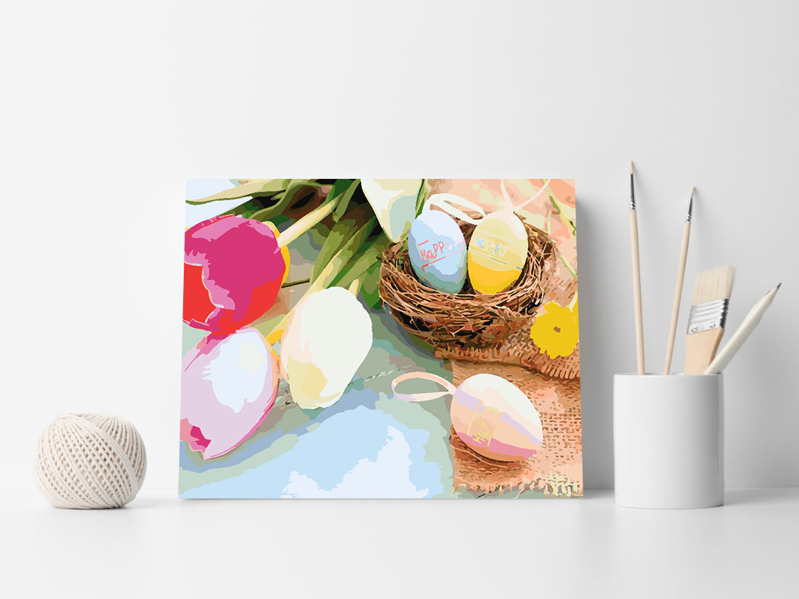 Paint by numbers - Easter Eggs and Tulips 4235