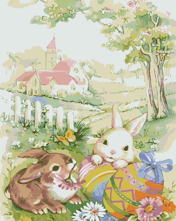 Paint by numbers - Easter Bunnies 4256