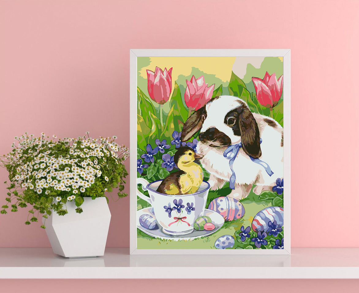 Paint by numbers - Dog with Duckling 4262