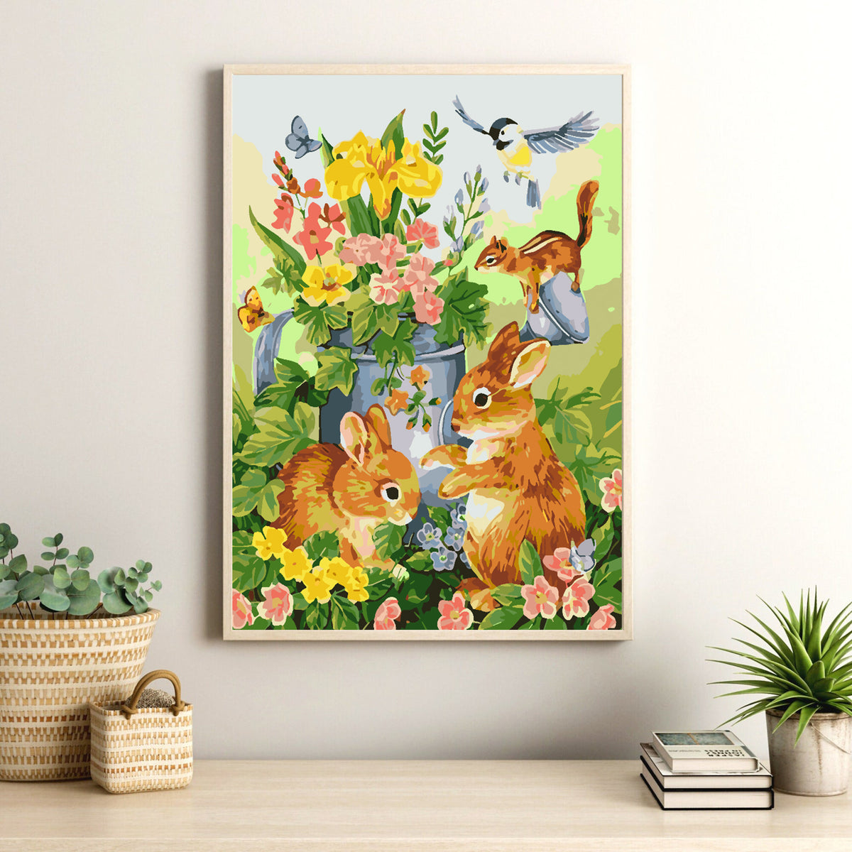 Paint by numbers - Bunnies with Flowers 4266
