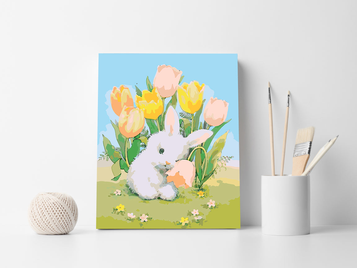 Paint by numbers - Bunny with Flowers 4270