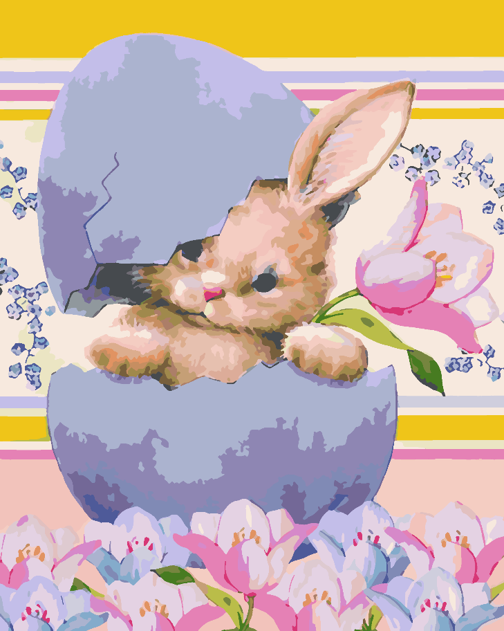 Paint by numbers - Bunny with Flowers 4284