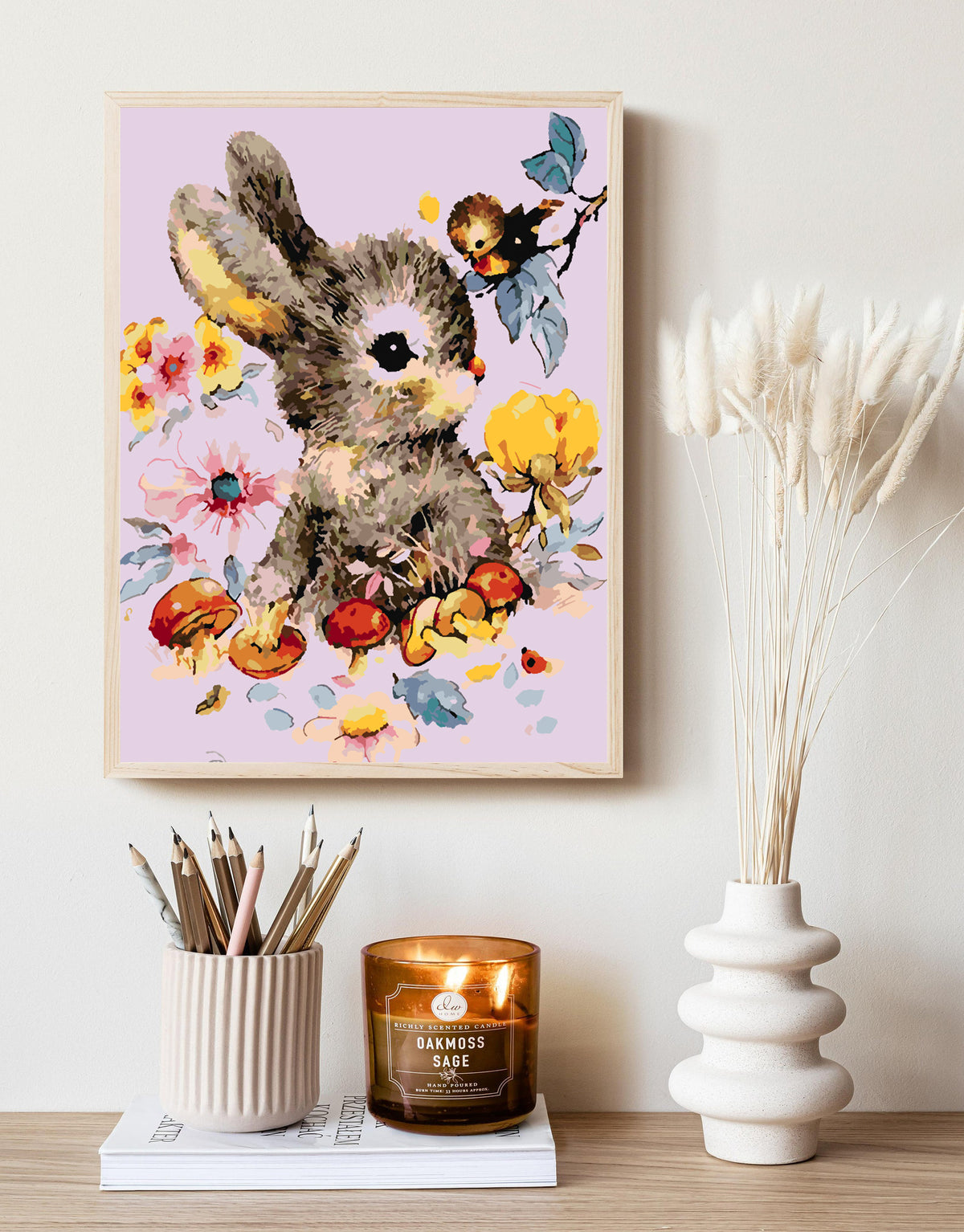 Paint by numbers - Bunny with Flowers 4285