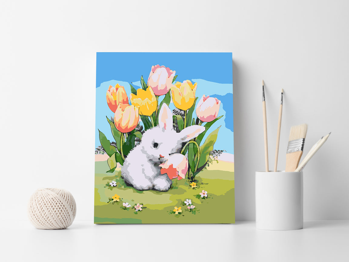 Paint by numbers - Bunny with Flowers 4286