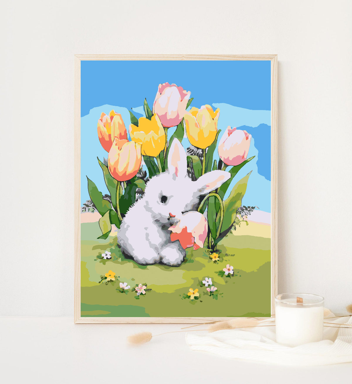 Paint by numbers - Bunny with Flowers 4286