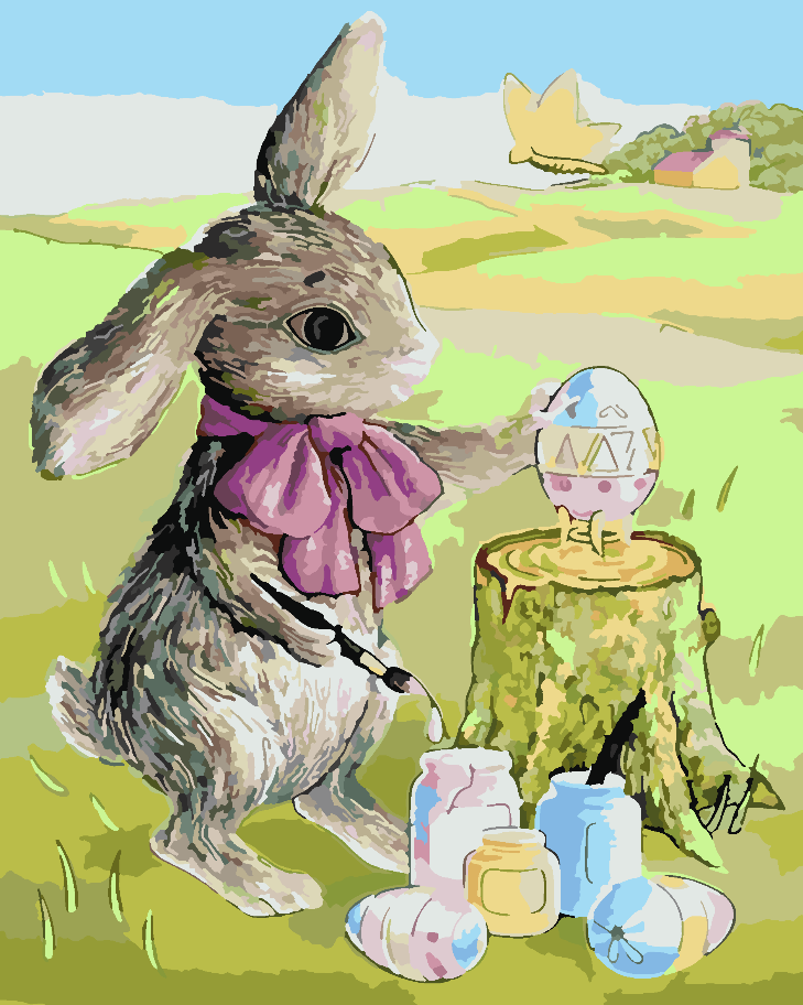 Paint by numbers - Bunny with Easter Eggs 4288